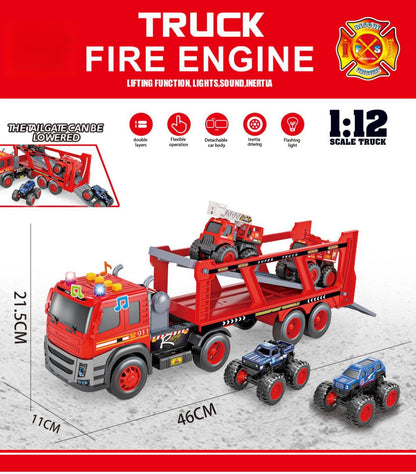Light and Sound Engineering Fire trailer towing cars set